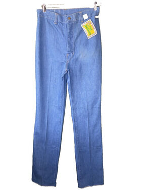VINTAGE 70's Jeans Womens Denim Pants 28" Waist NWTF Rumble Seats Wilkins Retro